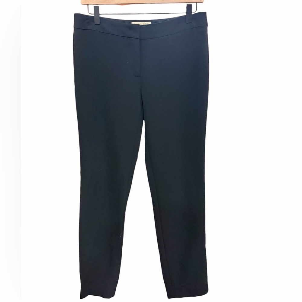 BURBERRY Black Viscose Crepe Pants Trouser Taper Leg Low Rise Size 6